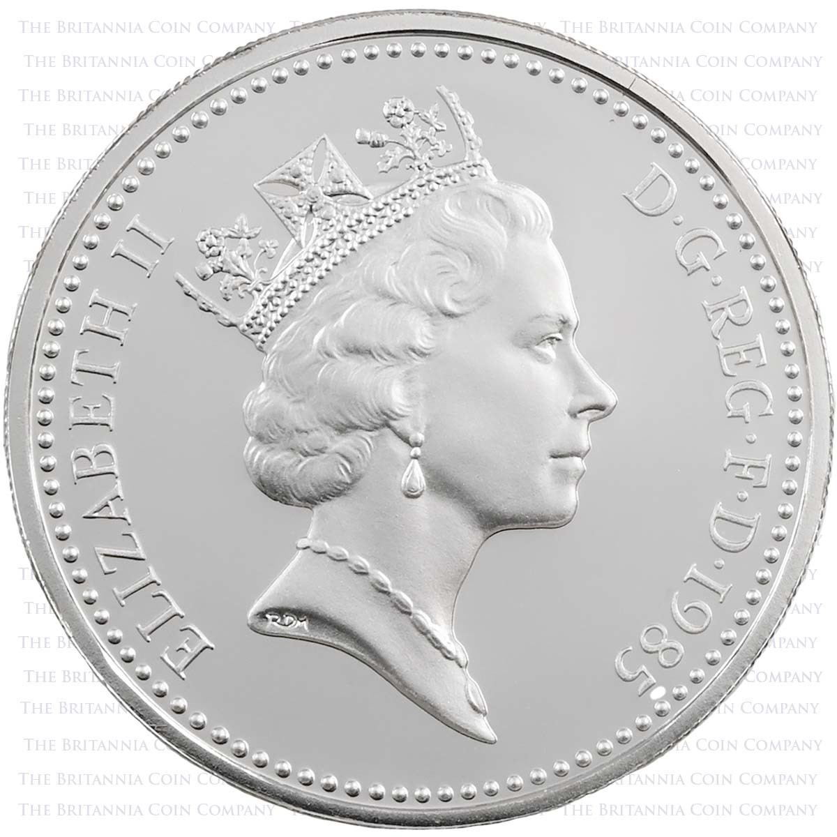 1984-1987 National Emblems One Pound Piedfort Silver Proof Four Coin Set Leek Obverse