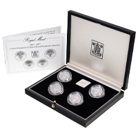 1984-1987 National Emblems One Pound Piedfort Silver Proof Four Coin Set Thumbnail