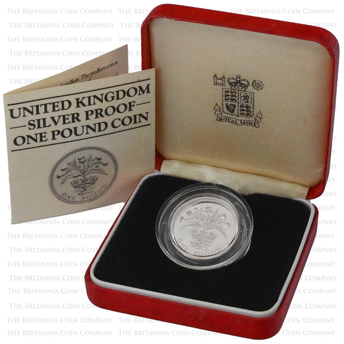 1984 Scottish Thistle £1 Piedfort Silver Proof Boxed