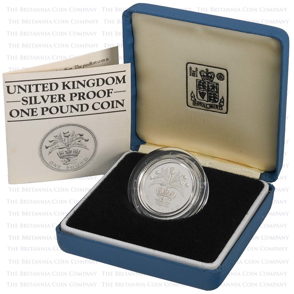1984 Scottish Thistle £1 Silver Proof Boxed
