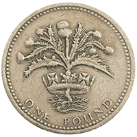 1984 Scottish Thistle One Pound Coin Thumbnail