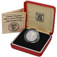 1985 Welsh Leek £1 Piedfort Silver Proof Thumbnail