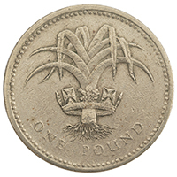 1985 Welsh Leek One Pound Coin Thumbnail