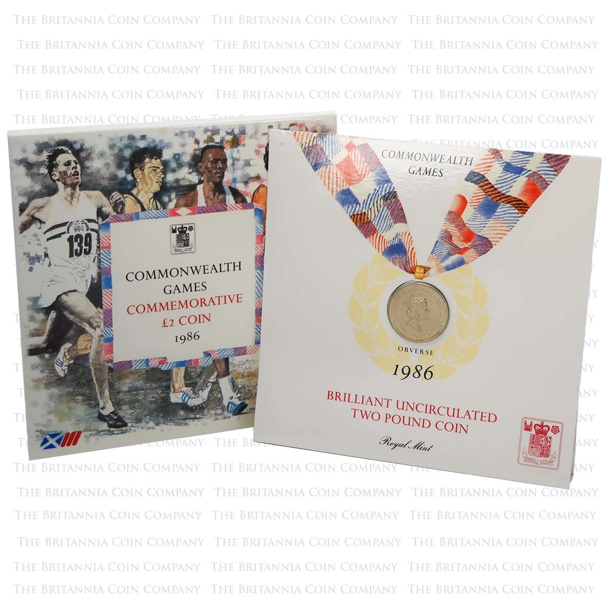 1986 Commonwealth Games £2 Brilliant Uncirculated In Folder Packaging