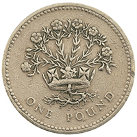 1986 Flax Plant One Pound Coin Thumbnail