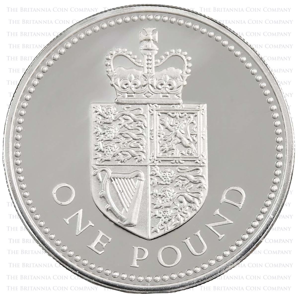 1988 Royal Shield £1 Piedfort Silver Proof Reverse