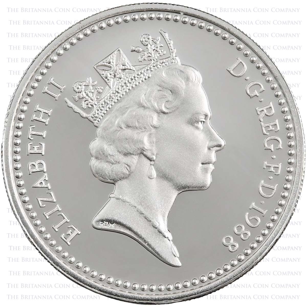 1988 Royal Shield £1 Piedfort Silver Proof Obverse