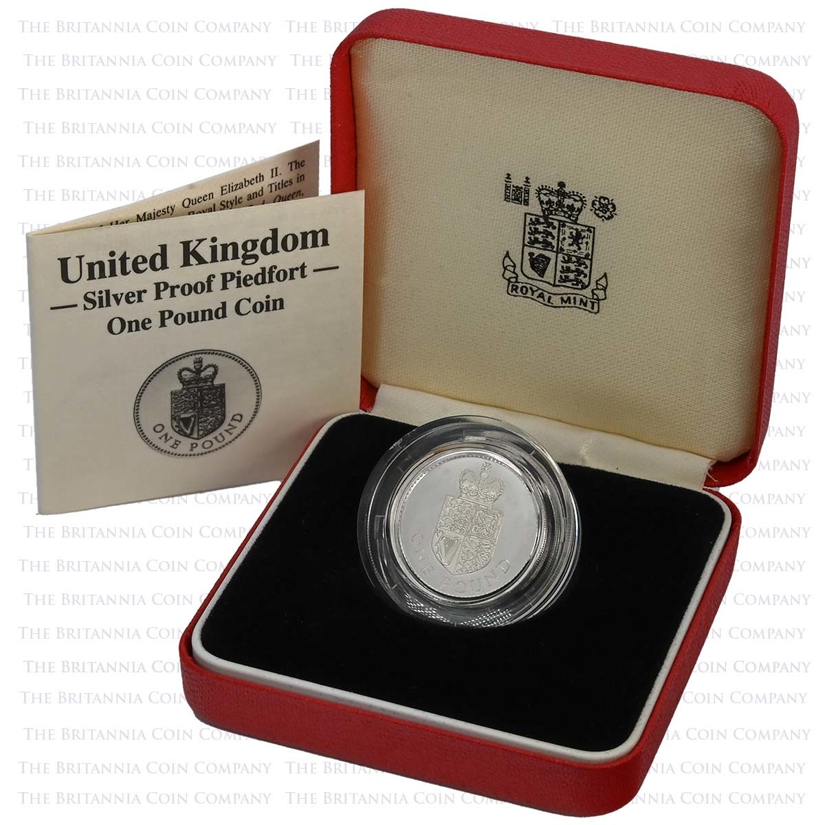 1988 Royal Shield £1 Piedfort Silver Proof Boxed