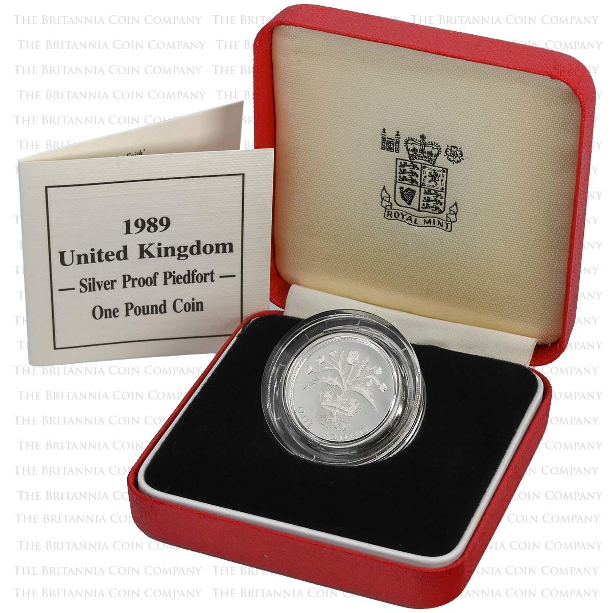 1989 Scottish Thistle £1 Piedfort Silver Proof Boxed