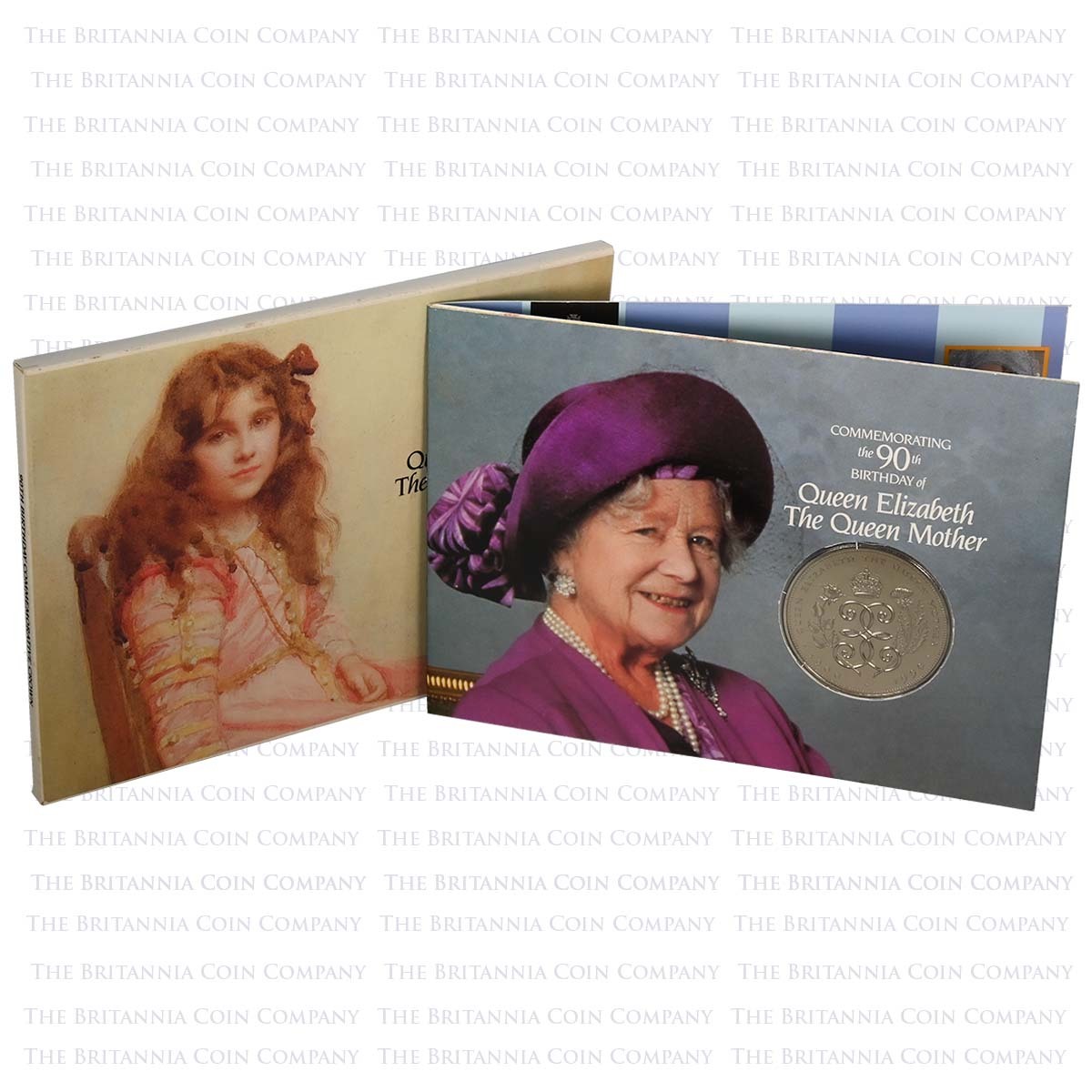  UK90MBU 1990 Queen Mother 90th Birthday £5 Crown BU in Folder Packaging