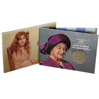 UK90MBU 1990 Queen Mother 90th Birthday £5 Crown BU in Folder Thumbnail