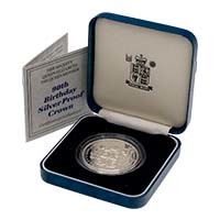 1990 Queen Mother 90th Birthday £5 Crown Silver Proof Thumbnail