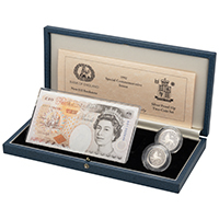 1992 Crowned Lion Ten Pence Silver Proof Coin And Banknote Set Thumbnail