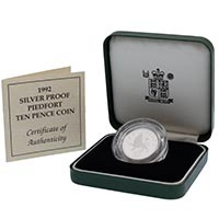 Thumbnail presentation image of the UK9210P 1992 Ten Pence Piedfort Silver Proof Coin