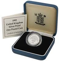 1992 English Oak Tree £1 Silver Proof Thumbnail