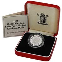 1993 Royal Arms £1 Piedfort Silver Proof Thumbnail