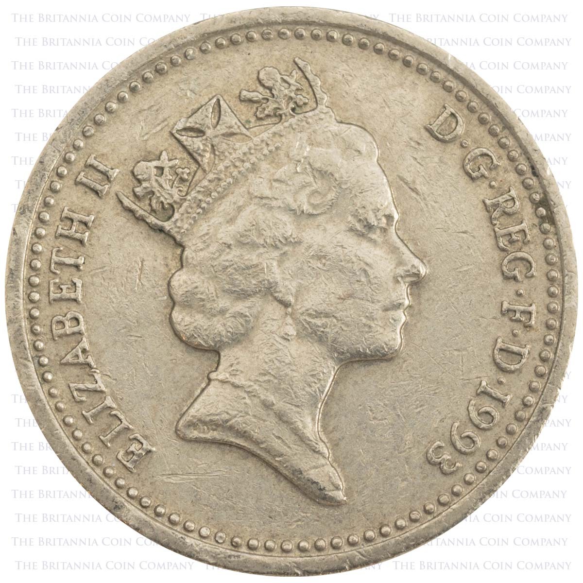 1993 Royal Arms One Pound Circulated Coin Obverse