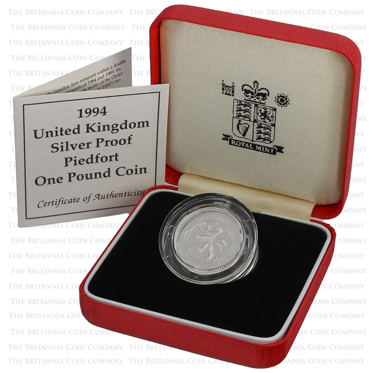 1994 Scottish Lion £1 Piedfort Silver Proof Boxed