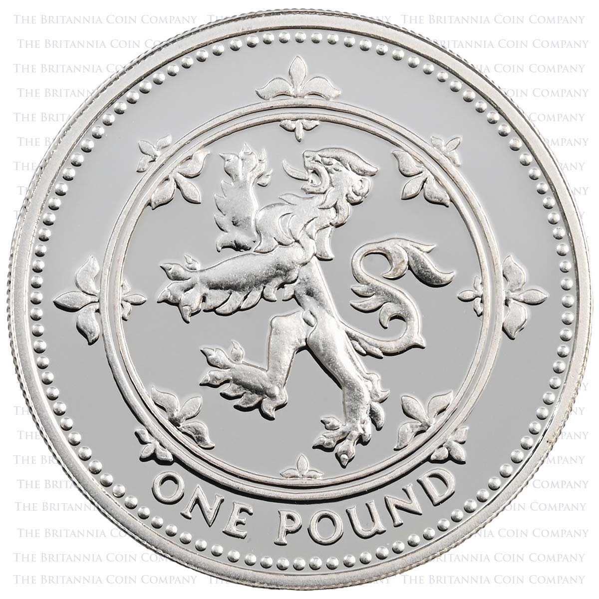 1994 Scottish Lion £1 Silver Proof Reverse