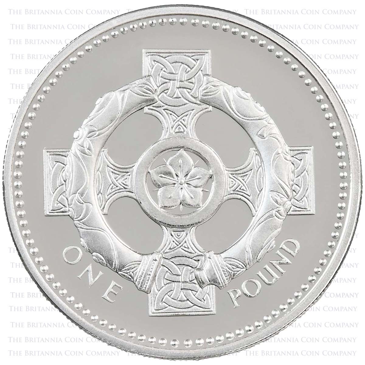1996 Northern Ireland Celtic Cross £1 Piedfort Silver Proof Reverse