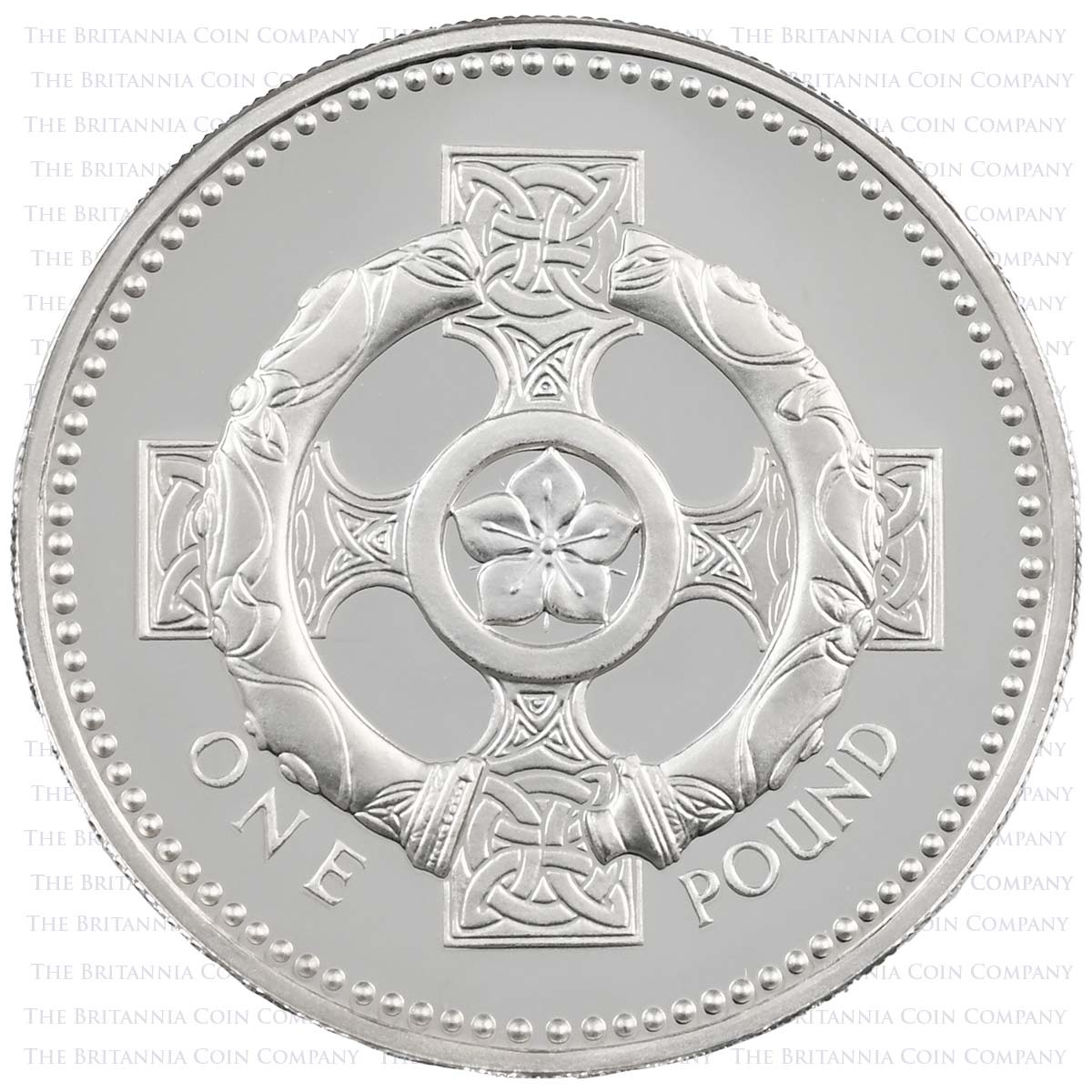 1996 Northern Ireland Celtic Cross £1 Silver Proof Reverse