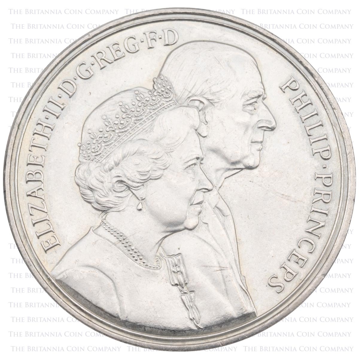 1997 Golden Wedding Five Pound Coin Obverse