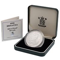 1998 Britannia One Ounce Silver Proof Coin Thumbnail