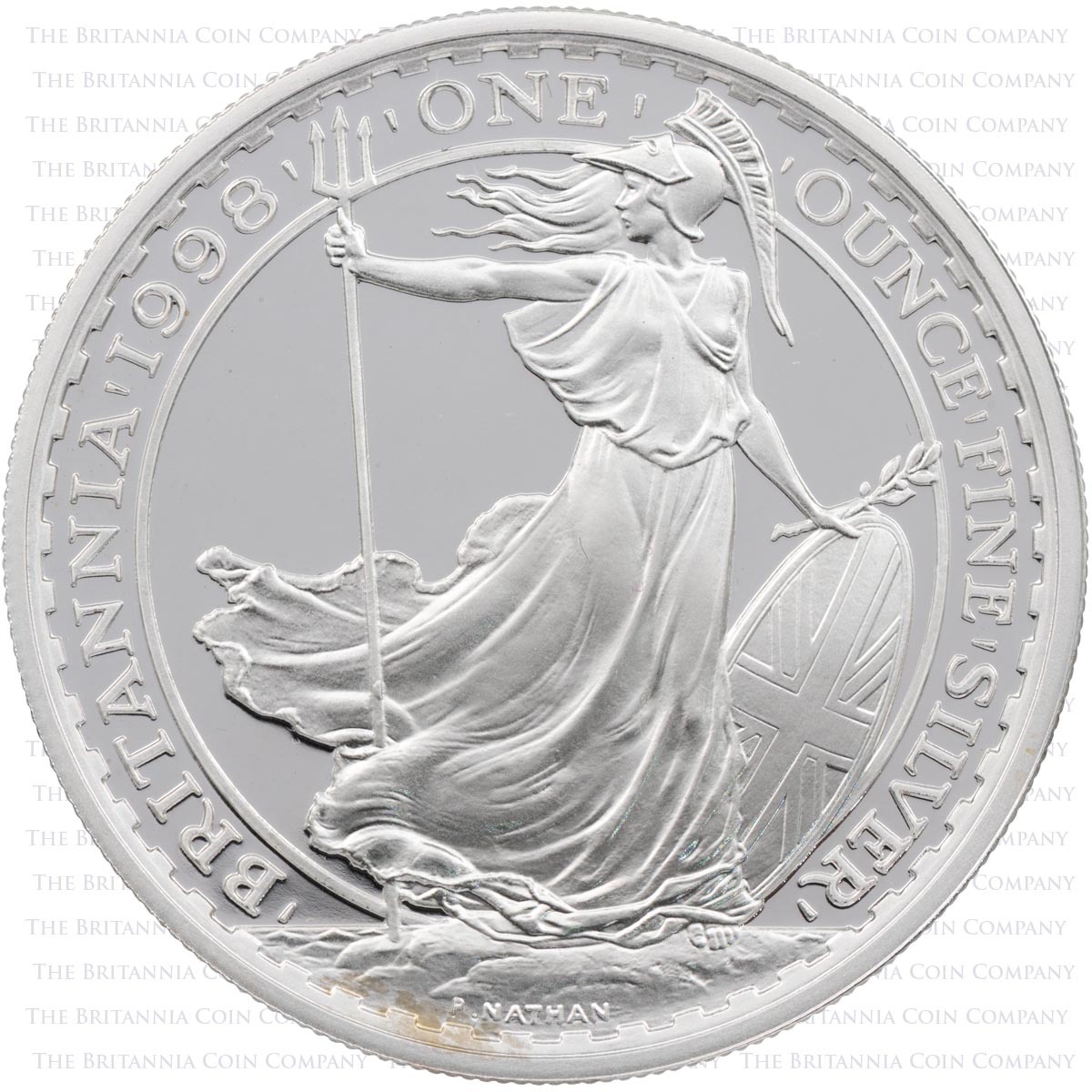 1998 Britannia One Ounce Silver Proof Coin Reverse