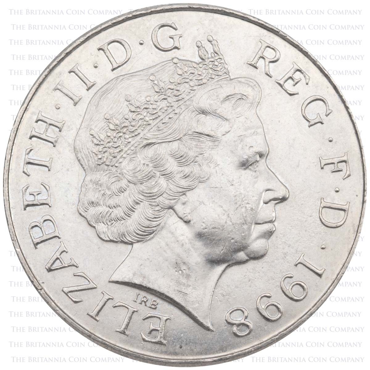 1998 Prince Charles 50th Birthday Five Pound Coin Obverse