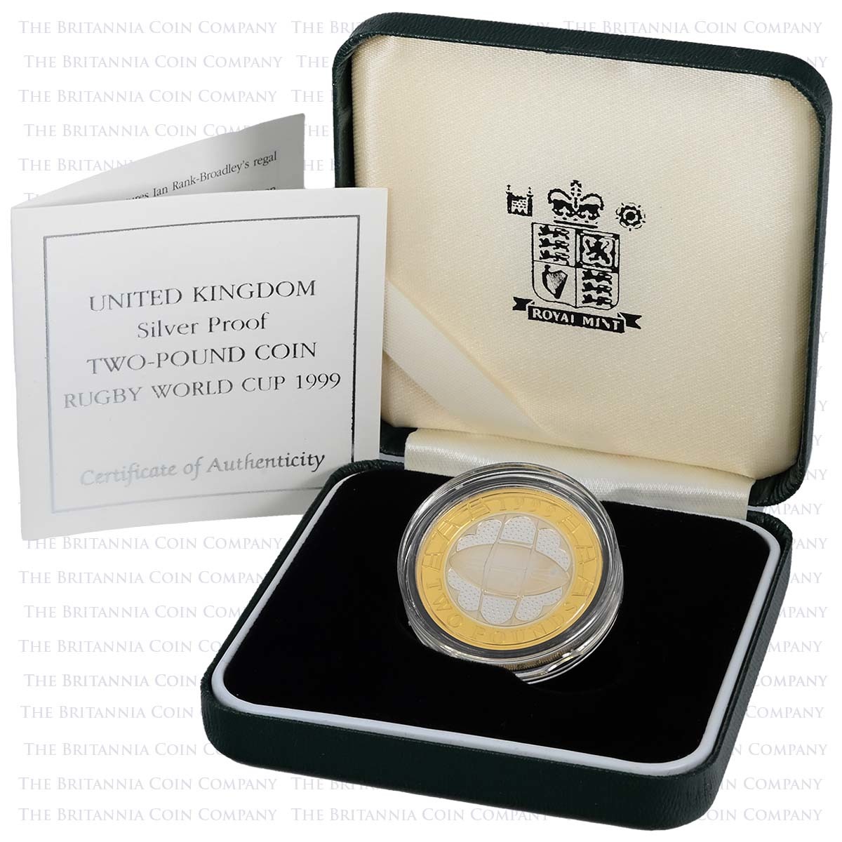UK992SP 1999 Rugby World Cup Two Pound Silver Proof Coin Boxed