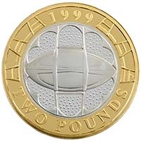 1999 Rugby World Cup £2 Silver Proof Thumbnail