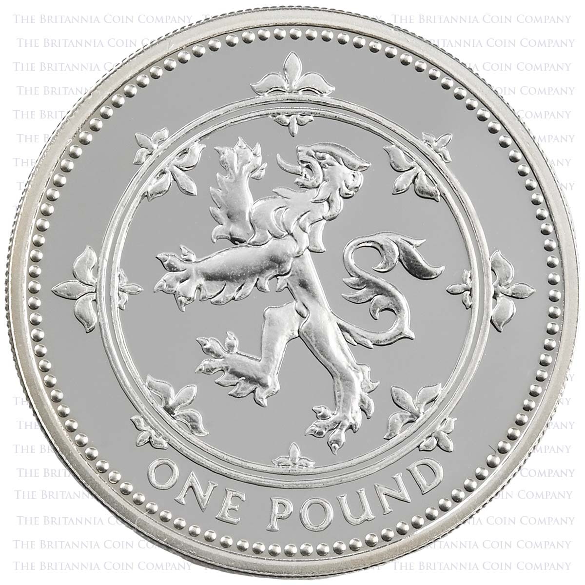 1999 Scottish Lion £1 Piedfort Silver Proof Reverse