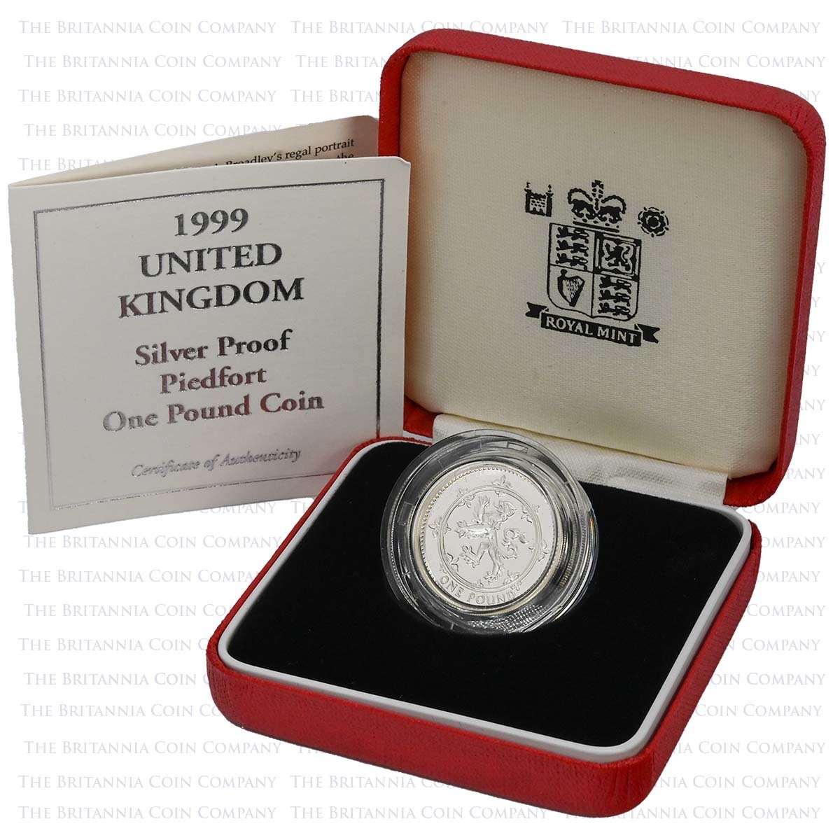1999 Scottish Lion £1 Piedfort Silver Proof Boxed