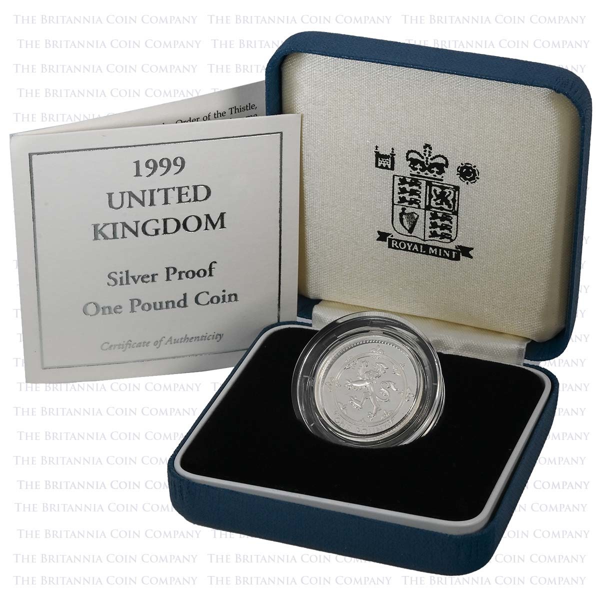 1999 Scottish Lion £1 Silver Proof Boxed