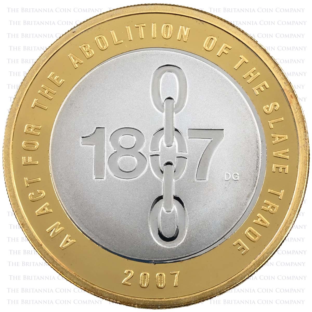 UKASTPF 2007 Abolition of the Slave Trade £2 Piedfort Silver Proof Reverse