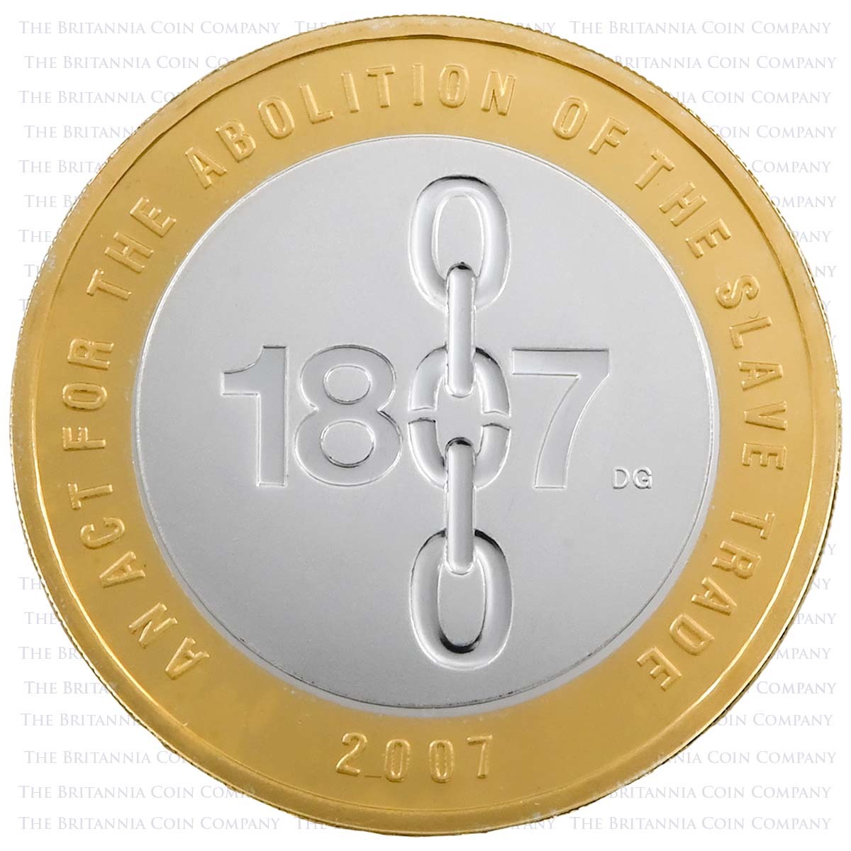 UKASTSP 2007 Abolition of the Slave Trade £2 Silver Proof Reverse