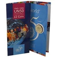 1995 Nations United For Peace £2 Brilliant Uncirculated In Folder Thumbnail