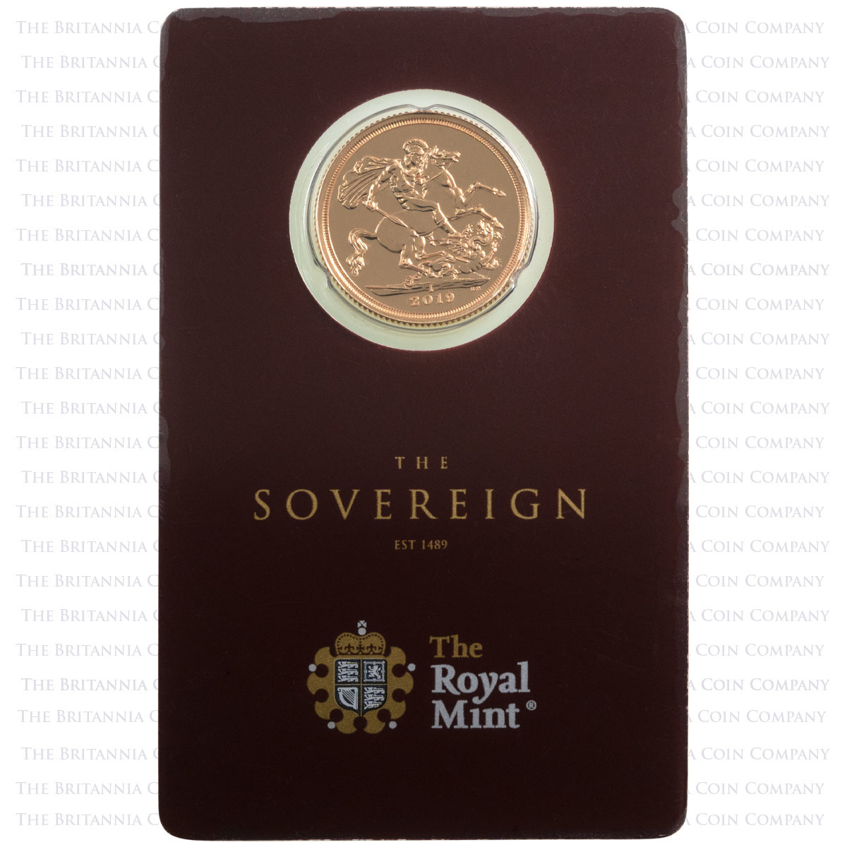 UKB19SSPB 2019 Queen Elizabeth II Gold Bullion Full Sovereign Coin India Mint Reverse