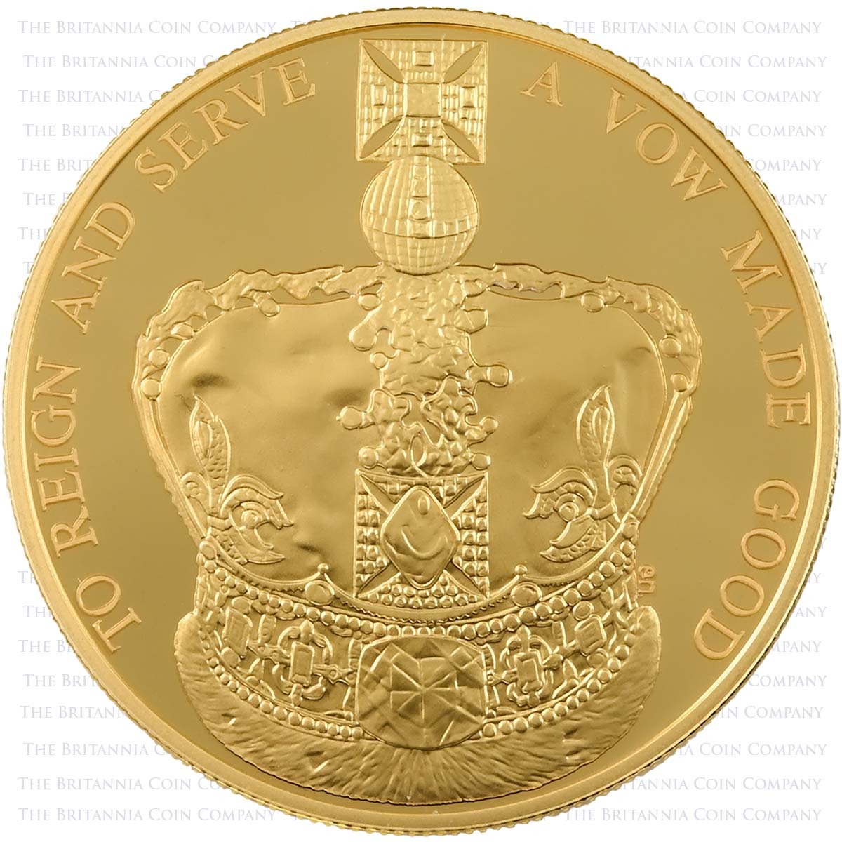 UKCAPG 2013 Queen’s Coronation 60th Anniversary £5 Crown Gold Plated Silver Proof Reverse