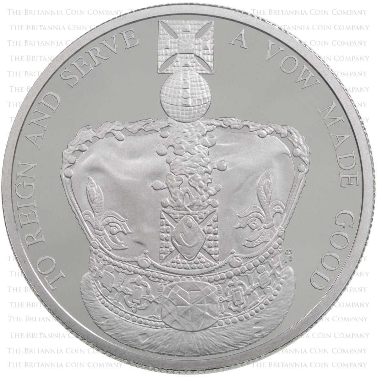 UKCAPT 2013 Queen's Coronation 60th Anniversary Five Pound Crown Piedfort Platinum Proof Reverse