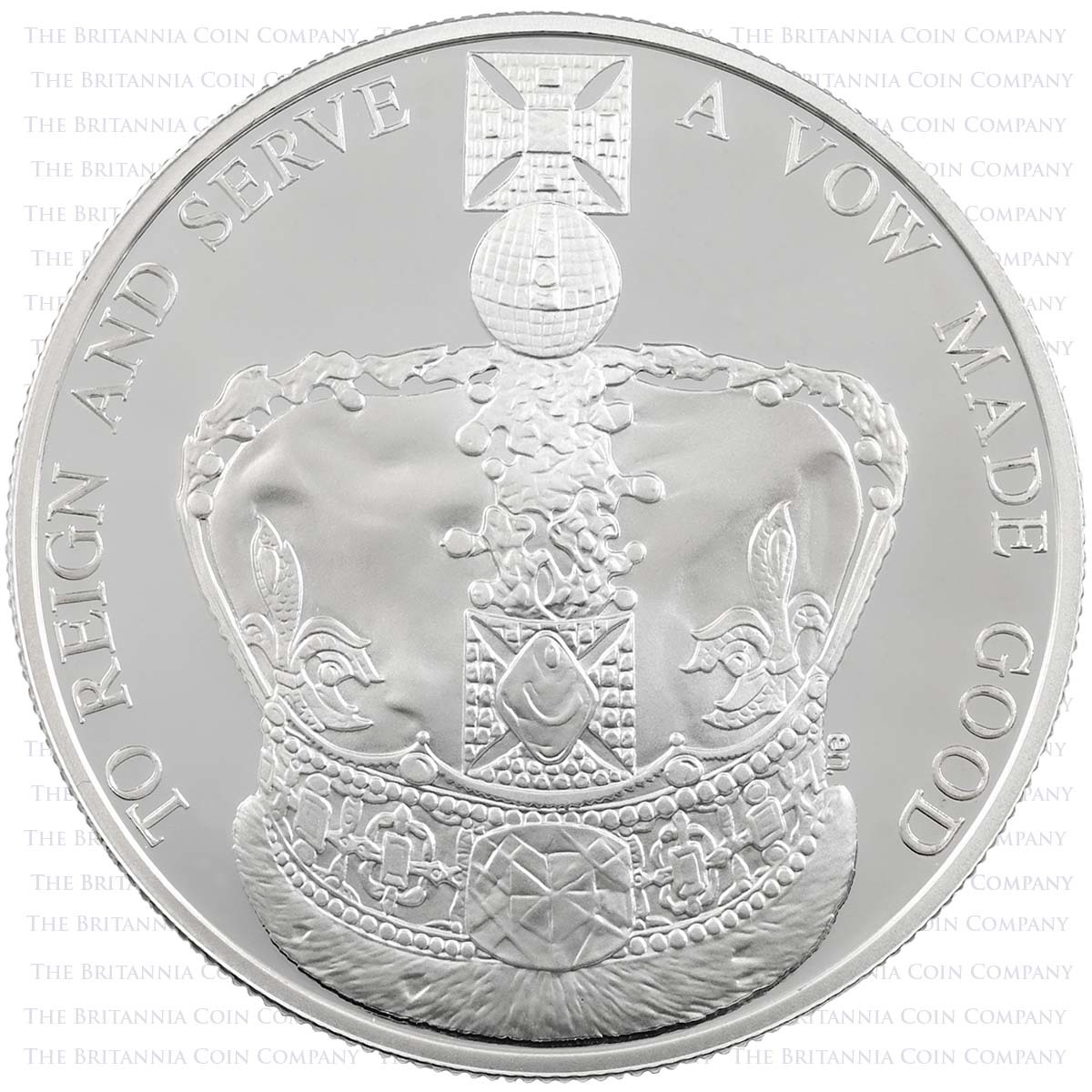 2013 Queen's Coronation 60th Anniversary Five Pound Crown Silver Proof Coin Reverse