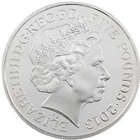 2013 Queen's Coronation 60th Anniversary £5 Crown Silver Proof Obverse
