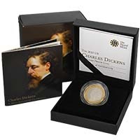 UKCD12SP 2012 Charles Dickens Two Pound Silver Proof Coin Thumbnail
