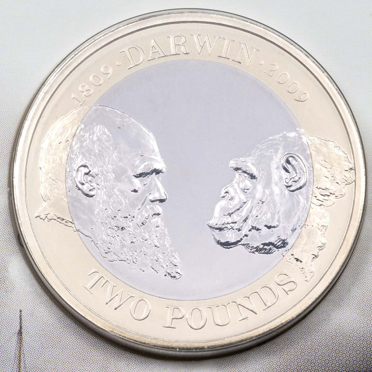 2009 Charles Darwin Two Pound Brilliant Uncirculated Mint Pack Coin Reverse