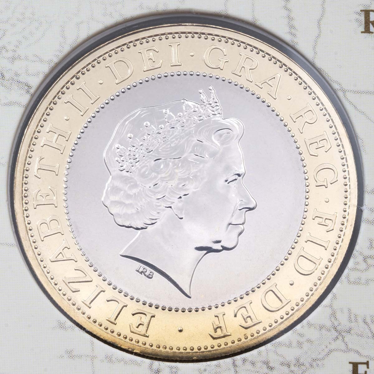 2009 Charles Darwin Two Pound Brilliant Uncirculated Mint Pack Coin Obverse