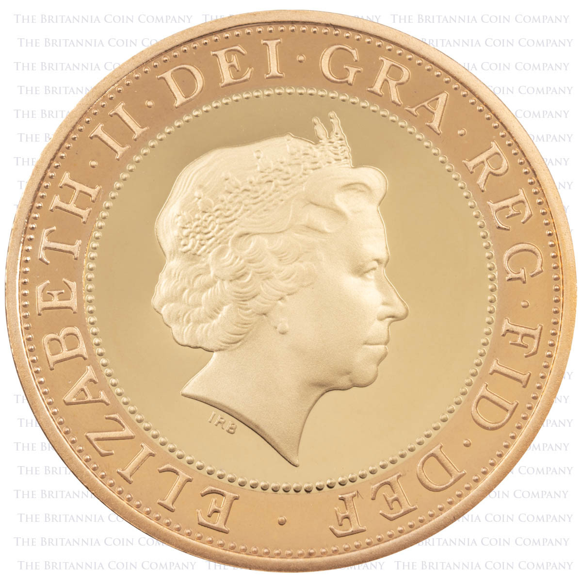 2009 Charles Darwin Two Pound Gold Proof Coin Obverse