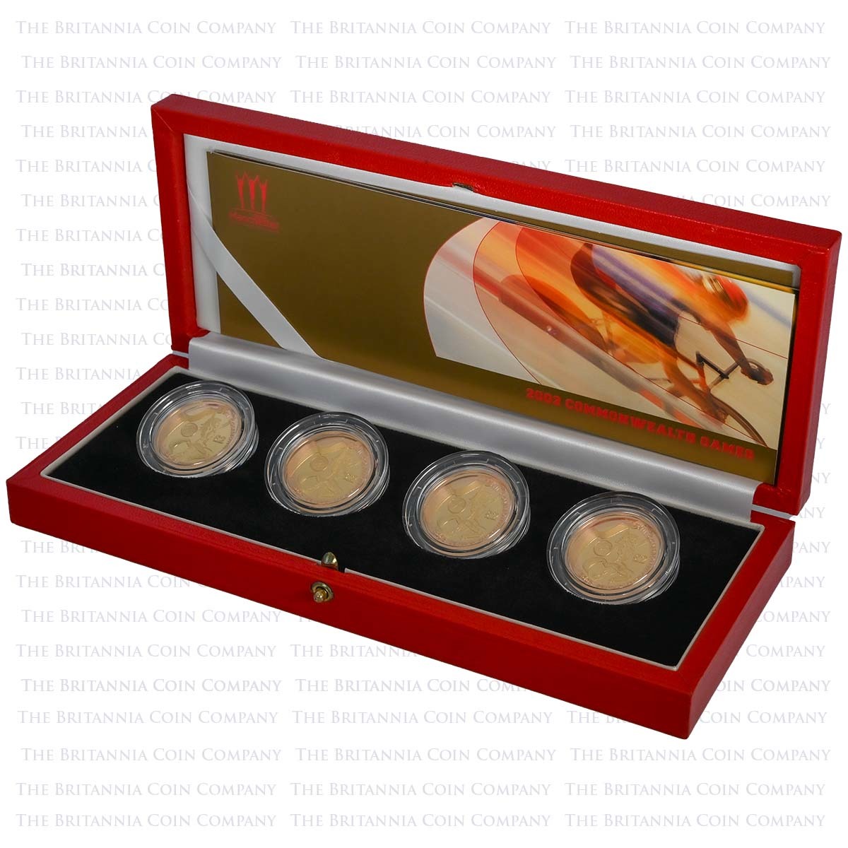 UKCGGS 2002 Manchester Commonwealth Games Two Pound Gold Proof 4 Coin Set Boxed