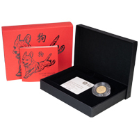 UKD18GT 2018 Lunar Year Of The Dog Tenth Ounce Gold Brilliant Uncirculated Coin Thumbnail