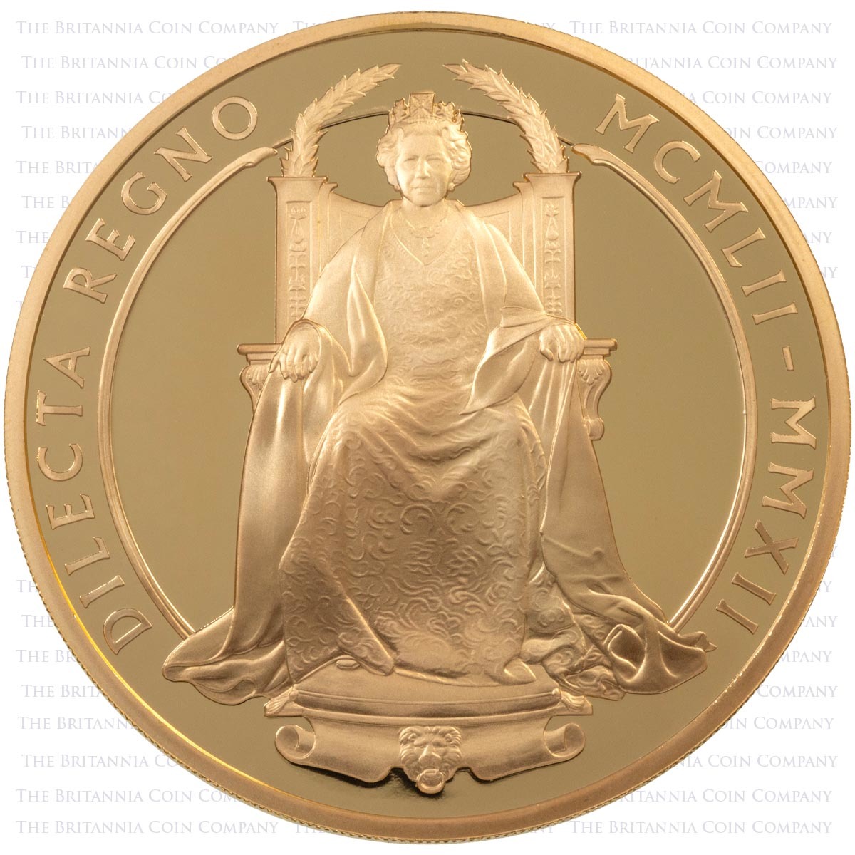 UKDJ5OZG 2012 Queen Elizabeth II Diamond Jubilee Five Ounce Gold Proof Coin Reverse