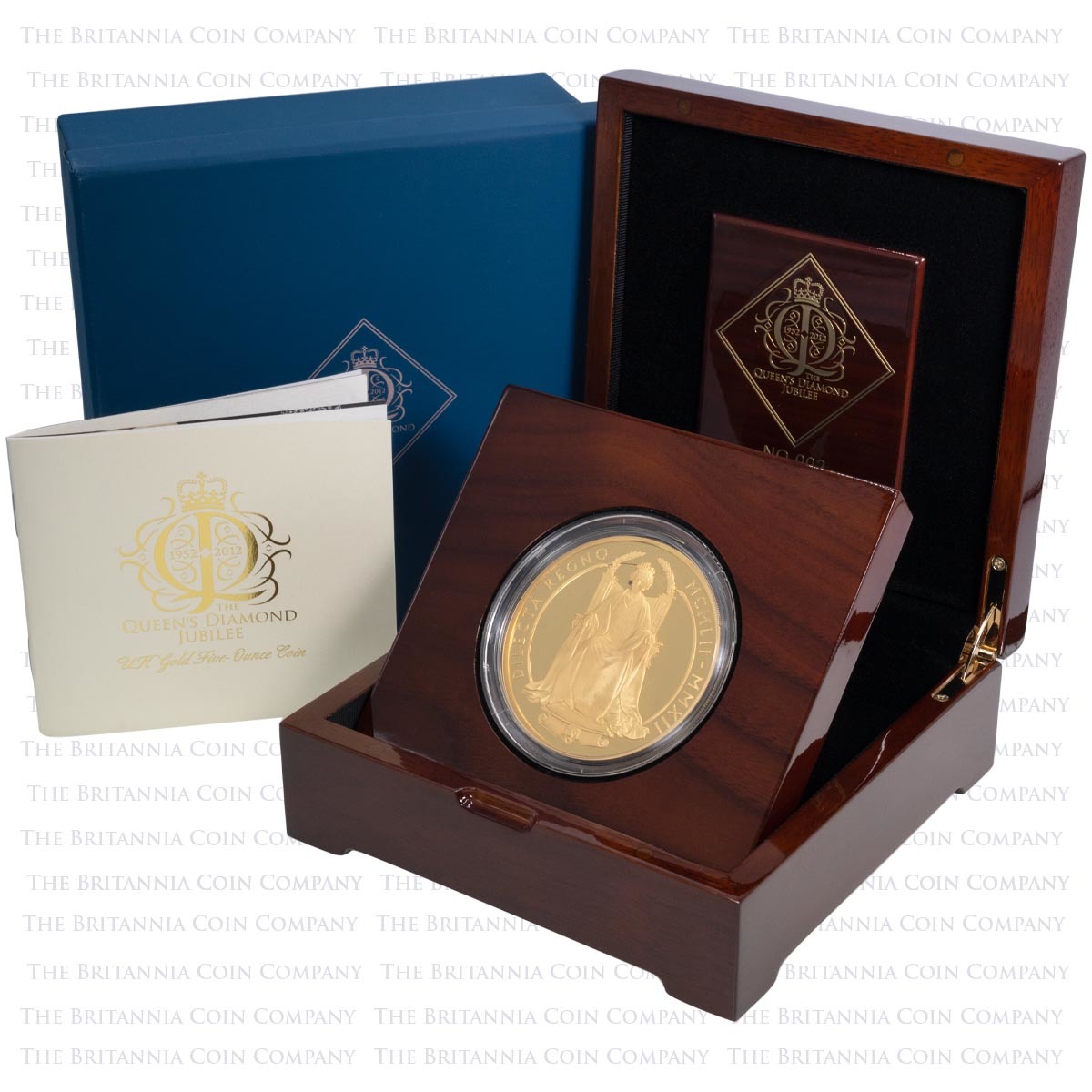 UKDJ5OZG 2012 Queen Elizabeth II Diamond Jubilee Five Ounce Gold Proof Coin Boxed